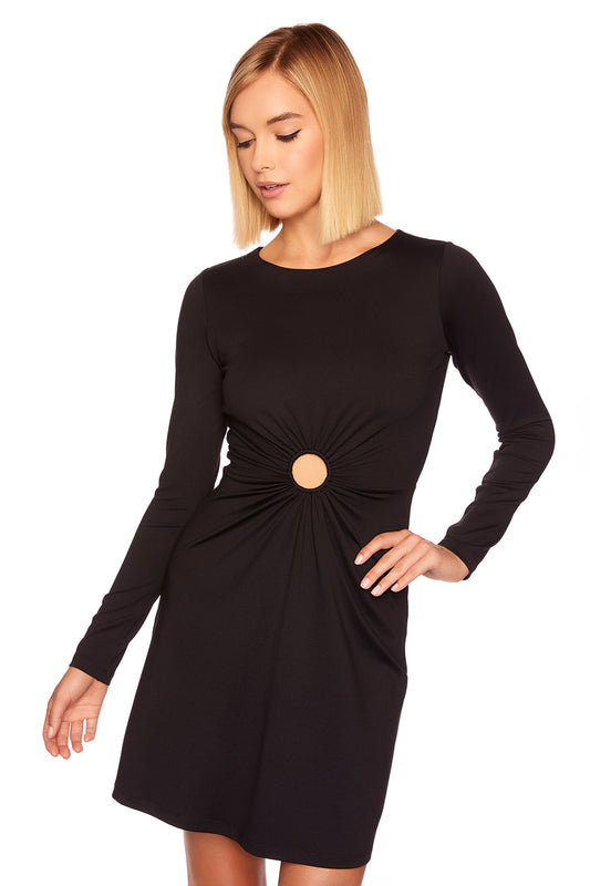 center circle long-sleeve dress